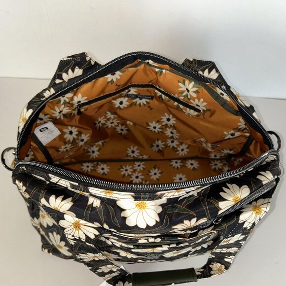 Lug Pontoon 2 Overnight Bag Autumn Daisies - Black with Daisy Print - Picture 9 of 14